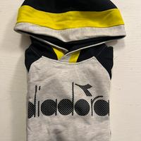 Felpa giallo/nera/grigia 9 anni