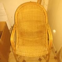 Coppia poltrone midollino e bambù 