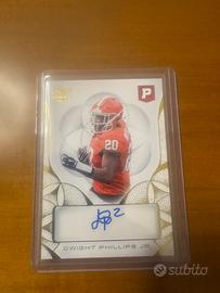 Card football autografo leaf dwight phillips jr