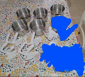 5 ciotole e 5 pale per gelatiera DeLonghi Ick 5000