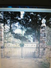 cancello elettrico ferro battuto artigianale 3x3 m