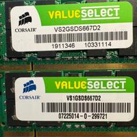 Lotto banchi RAM notebook 512 MB 1GB DDR2 SODIMM