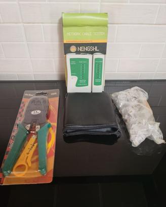 Kit cavi di rete pinza crimpatrice tester rj45