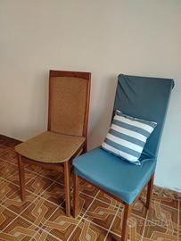 sedie in legno e stoffa