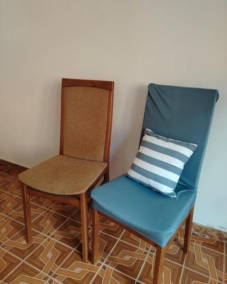 sedie in legno e stoffa