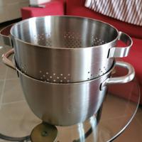 pentola con scolapasta inox