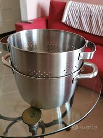 pentola con scolapasta inox