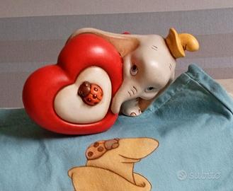 Dumbo Thun con cuore e coccinella da collezione