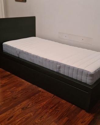 Letto Ikea Malm + Rete a doghe e materasso a molle