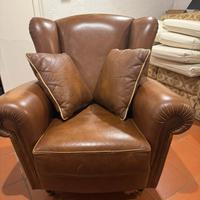 Poltrona in vero cuoio