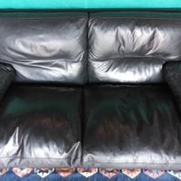 Divano 2 posti Valdichienti in pelle nera