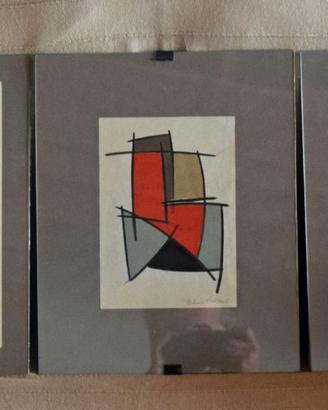 Arte moderna. Serie di 5 quadri a collages