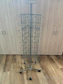 Espositore girevole su ruote in metallo