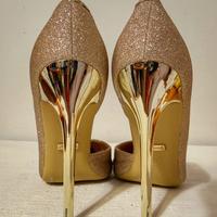 SCARPE GIOIELLO  – ORO LACCATO & BRILLANTINI - 35