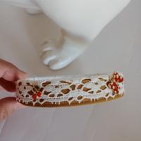Collana per cane in puro cotone, charms e pizzo