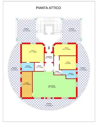 Attico 120,54 m² con veranda panoramica 100 m²