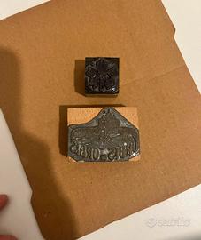 Coppia di antichi cliche’ tipografici primi 900