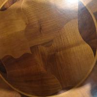 Tavolino rotondo con intarsi  legno massello