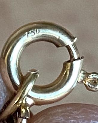 Collana con delle pietre Ambra da donna oro 18kt
