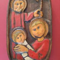 Bassorilievo in legno arte cristiana 