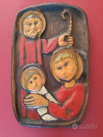 Bassorilievo in legno arte cristiana 