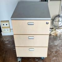 Cassettiera con ruote, chiusura a chiave