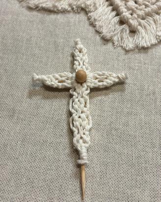 Decorazione macrame torta comunione