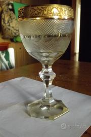 Bicchiere unico cristallo di murano inciso