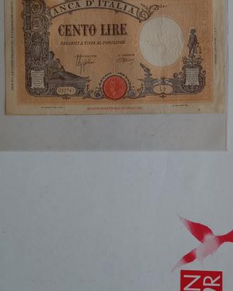 Banconota 100 lire grande "B" 1942