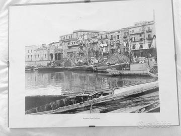 Stampa antica di Porta Carbone- LA CALA -Palermo.