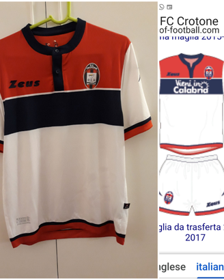 Maglia calcio trasferta Crotone 2016-2017