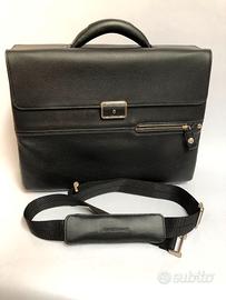 Borsa Ventiquattrore Samsonite in Vera Pelle Nera