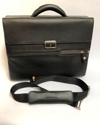 Borsa Ventiquattrore Samsonite in Vera Pelle Nera