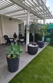 fioriera / vasi color antracite quadrati