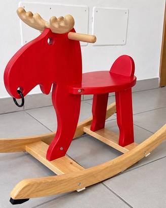 IKEA EKORRE alce dondolo in legno massello 73cm