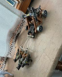 Slitta con cani e cavallo