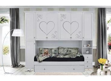 camerette a ponte bianco e glitter argento