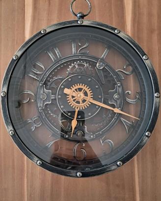Orologio da parete Industrial con ingranaggi vista