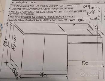 Mobile portalavatrice, lavabo e portalavabo