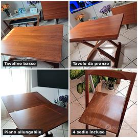 Tavolo Calligaris Mascotte trasformabile + 4 sedie