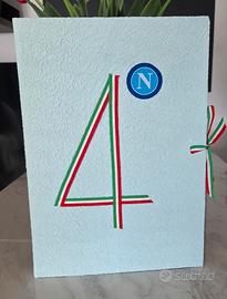 Napoli 4° Scudetto + autografo V. Delaurentis