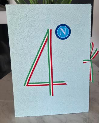 Napoli 4° Scudetto + autografo V. Delaurentis