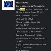 Mac air 13 pollici 2024