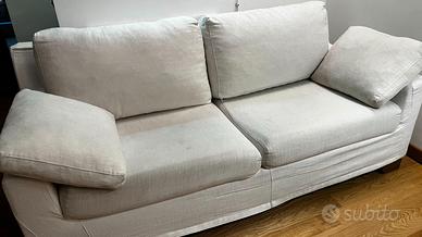 Divano 2 posti 190 cm con cuscini in piuma – tessu