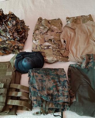 Softair lotto mimetiche tattico e ghillie 