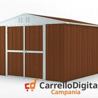 Box struttura lamiera Acciaio 327x307 legno scuro