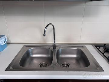 Lavandino dopoia vasca in acciaio