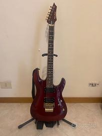 Chitarra rock harley benton rossa con floyd rose