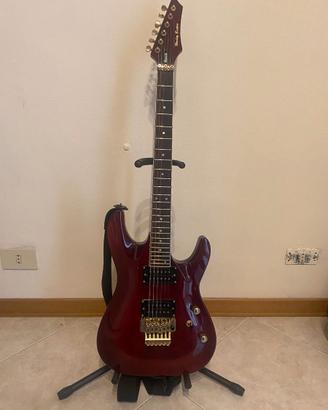 Chitarra rock harley benton rossa con floyd rose