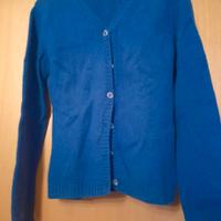 Cardigan Blu Benetton pura lana vergine